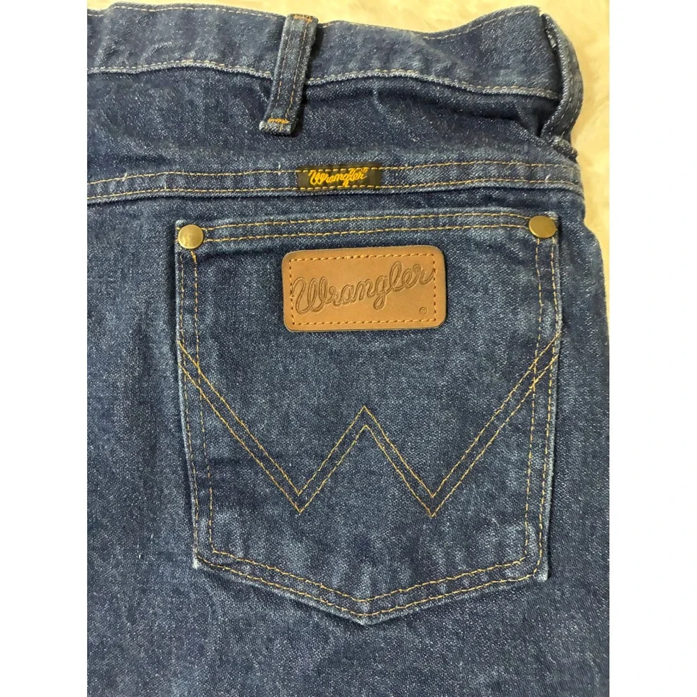 Wrangler 36MWZ Slim Fit Cowboy Cut Jeans Mens 40x32 Dark Wash Indigo Denim